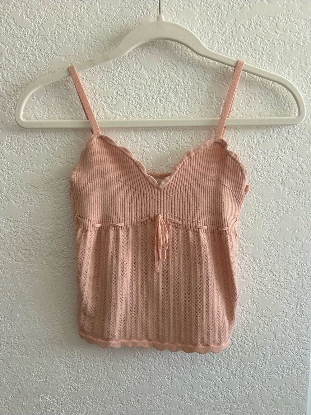 Aritzia Wilfred Y2K Style Romantic Blush Pink Light Knit Camisole Tank
